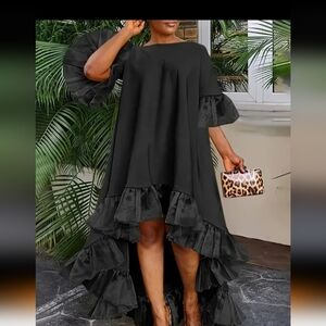 Elegant Black Ruffle Dress